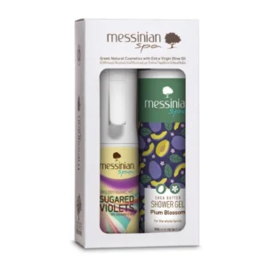 Poklon Set Mirisni sprej za kosu i tijelo „Sugared Violets“ & Gel za tuširanje „Plum Blossom“